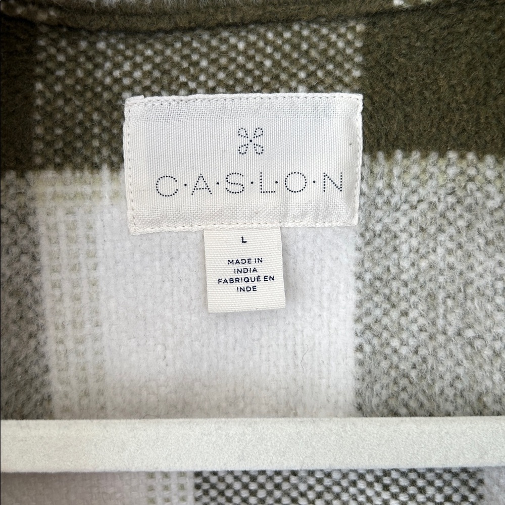 Caslon green plaid shacket size L - Picture 4 of 5